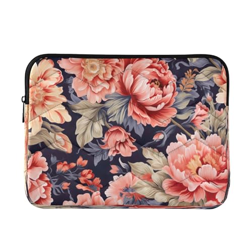 Funda para portátil 13-14 pulgadas impermeable con diseño floral naranja