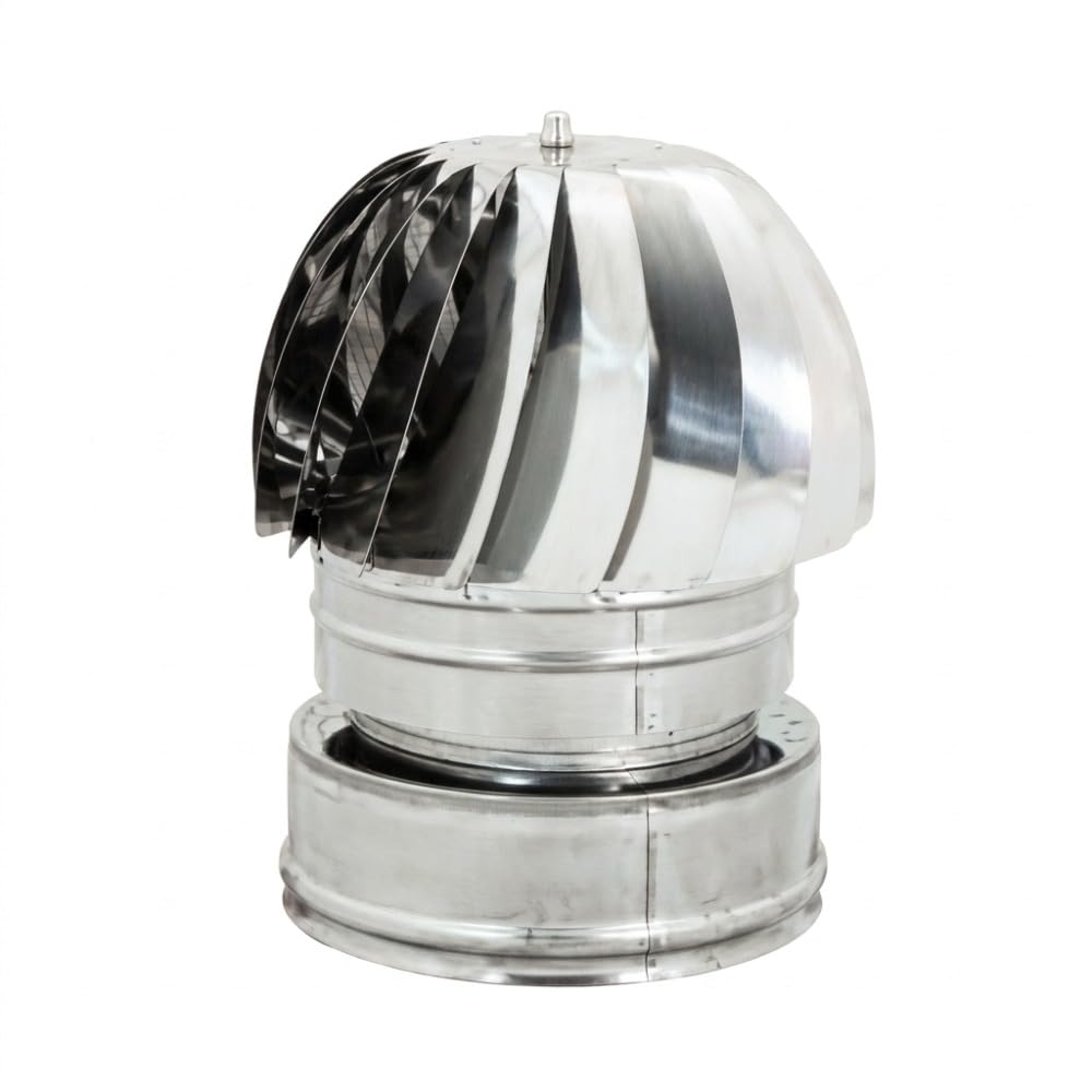 Maka Terminale Eolico Canna Fumaria Doppia Parete 50 Inox Ø 80 mm