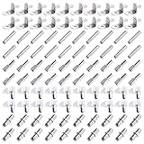 Colexy 100 Stück Bodenträger Edelstahl Regalbodenträger, Bretthalter Fachbodenträger, 5 Stile Regalträger Stützen Regalstifte für Möbel Kommode Regal Schränke Bücherregal Unterstützung (5mm, 6mm)