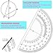 Zonon 6 Sets Math Geometry Kit Student 10 Pcs Shatterproof Storage Box Includes Compass, Rulers, Protractor, Eraser, Pencil Sharpener, Lead Refills, Pencil for Back to School Students Class Teacher