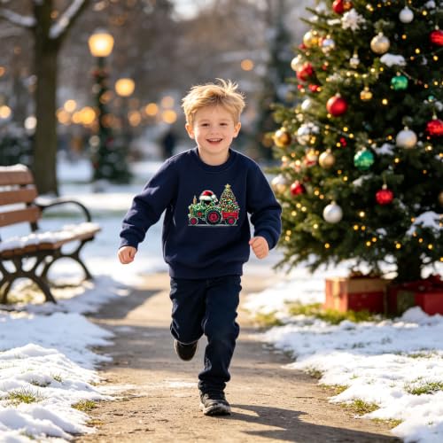 Kids' Tractor and Tree Navy Sweatshirt, alternative view 1
