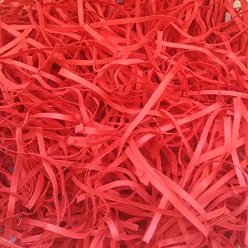 Image of Shredded Paper for Packing 1 kg, Gift Wrapping Paper Shreds, Paper Grass, Paper Shreds for Gift Packing, DIY Craft, Easter Decoration, Baby Shower Decorations - Red