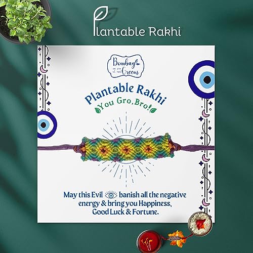 Image of Bombay Greens Plantable Rakhi for Brother Eco- Friendly DIY Grow Kit| Grow Plants from Rakhi| Plantable Rakhi Gift set Brother - Evil Eye