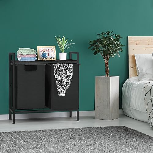 Cesto Portabiancheria a 2 Scomparti, Cesto per il