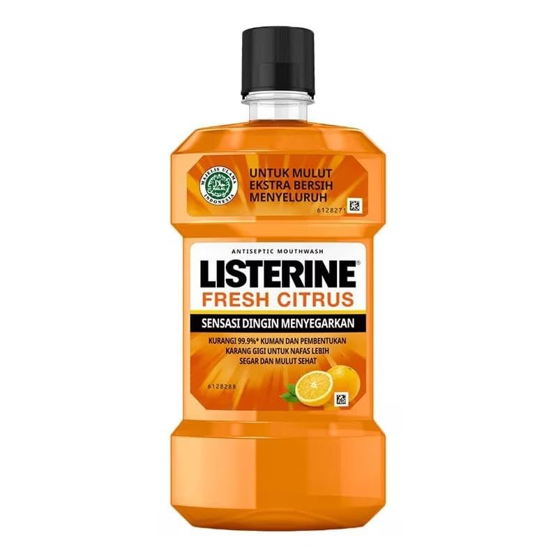 Listerine Fresh Citrus Daily Mouthwash, 250 ml, Antibacterial Formula for Plaque and Bad Breath, Gentle Oral Rinse for Healthy Gums and Long-Lasting Freshness