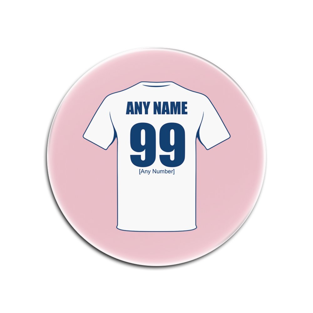 Personalised Gift - Preston North End Round Gloss Hardboard Coaster (Football Club Design Theme, Colour Options) - Any Name / Message on Your Unique Mat Pad - PNE The Whites Lilywhites Invincibles