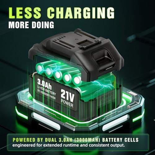 Cordless Leaf Blower, 3.3lbs Ultra Lightweight 550CFM 150MPH Handheld with Dual 3.0Ah Batteries & Fast Charger, 3-Speed Electric Leaf Blower for Lawn Yard Patio Driveway Snow (Green) - Image 5