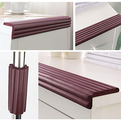 Protetor de Quina W em Tiras para Canto Parede Móveis Marrom Café