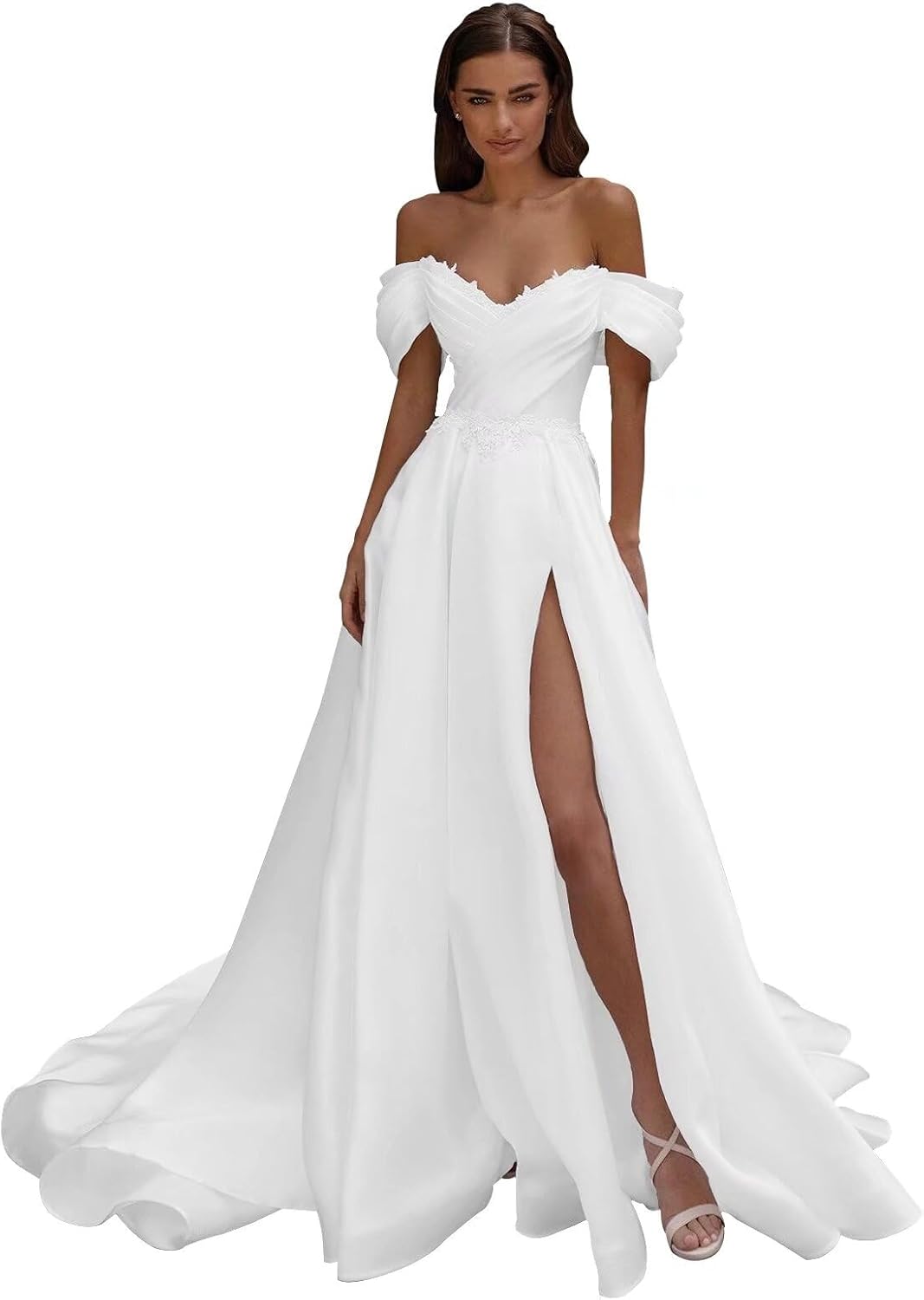 Eightale Long Wedding Dress for Bride Backless Boho Beach Wedding Gowns Elegant Bridal Gowns