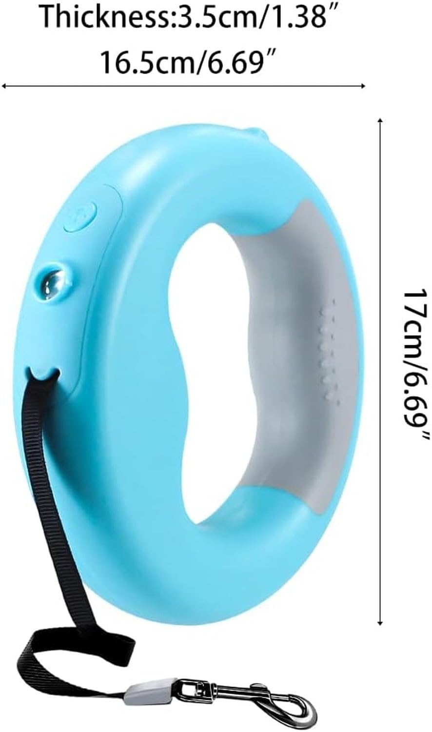 Correa retráctil para perros 3 m, sin enredos, con luz LED, Azul