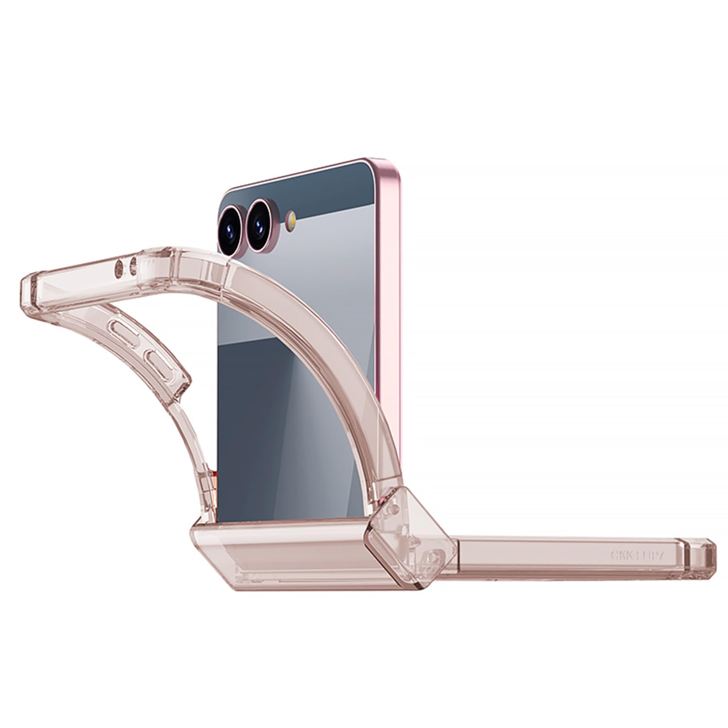 COQUE Étui pour Samsung Flip 7, Bumper Transparent Housse de Protection avec [Anti-jaunissement] [Couvercle à charnière] Airbag Anti-Chute de Téléphone pour Samsung Galaxy Z Flip 7 5G-Rose