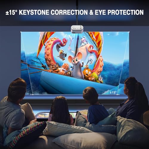 Image of Mini Projector, VISSPL Full HD 1080P Video Projector, Portable Outdoor Projector with Tripod, Kids Gift, Home Theater Movie Phone Projector Compatible with Android /iOS /Windows / (Cloud White)