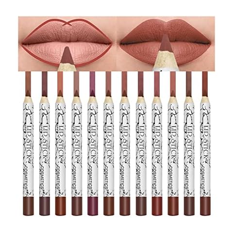 Lucoss 12 Colores Perfilador de Labios Waterproof Cover