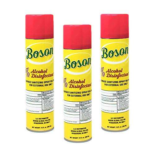 Boson 75% AlcoholDisinfectant Spray [Made in The USA] Kills 99.9% of VirusGerms, 3 Bottles