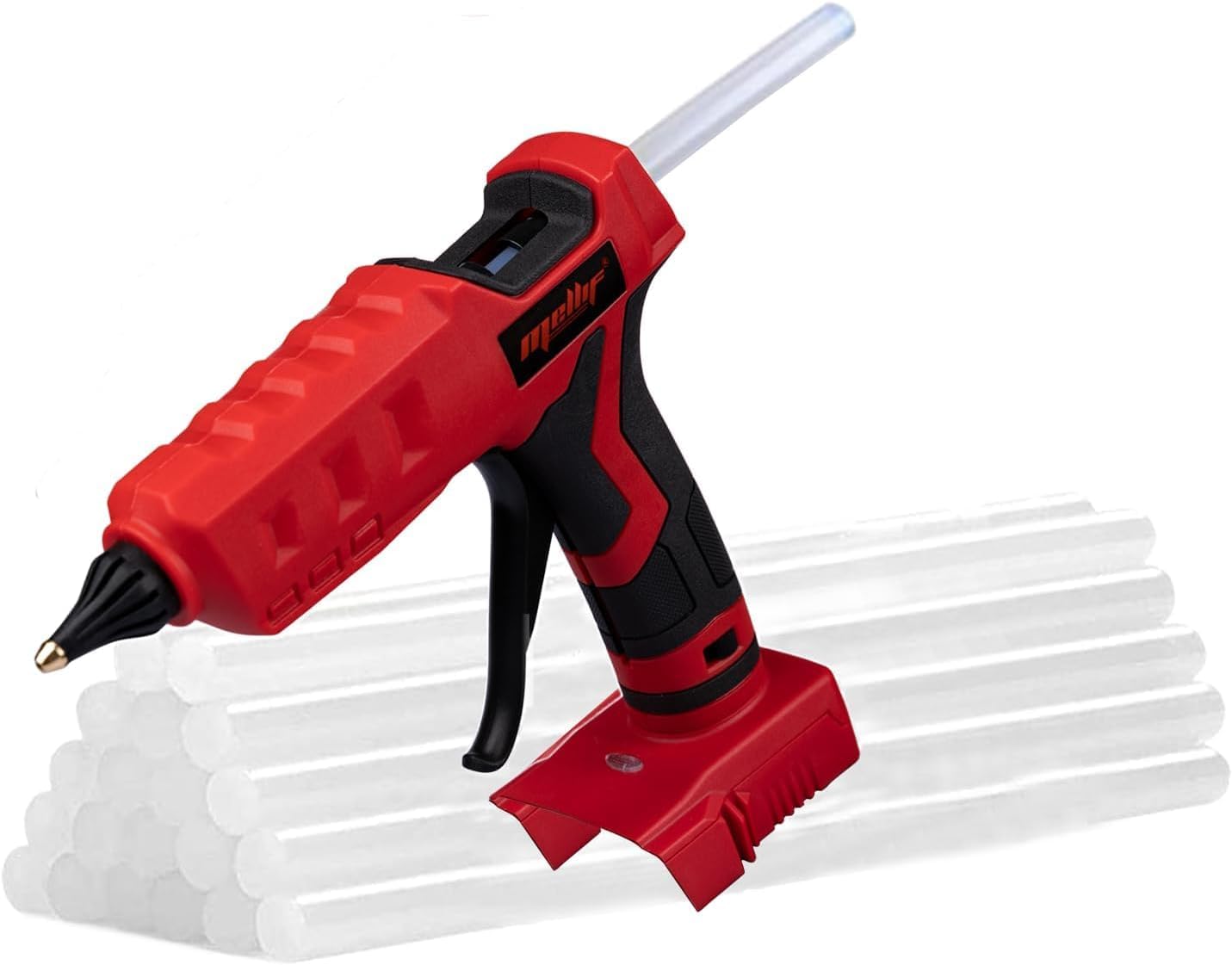 100W Cordless Hot Glue Gun Compatible with Milwaukee 18V Battery Powered with Full Size 11mm Sticks(No Battery Tool Bare)