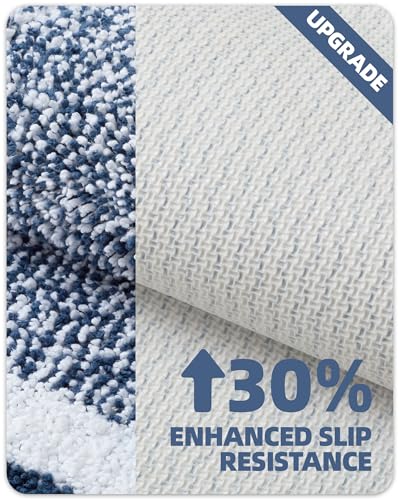 Color&Geometry Simple and Stylish Bath Mats for Bathroom Non Slip, 16"x24" Small Dark Blue Bathroom Rugs, Absorbent, Soft, Washable, Microfiber Bathmat Shower Mat Outside Shower - Thumbnail 5