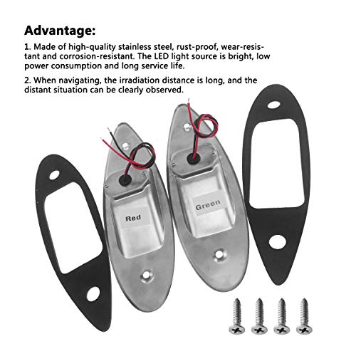Image of TIKSCIENCE Boat Navigation Lights 12V LED Flush Mount Shark Eye Bow Lights | Waterproof Red & Green for Pontoon, Skiff & Fishing Boats