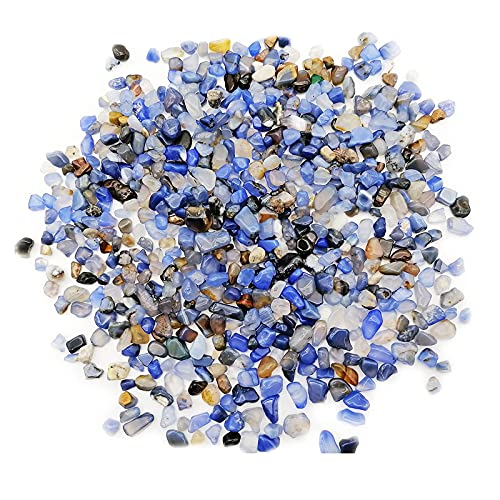 Image of 335g Assorted Blue Quartz Crystals Rocks Blue Crushed Crystal Quartz Tumbled Blue Rocks