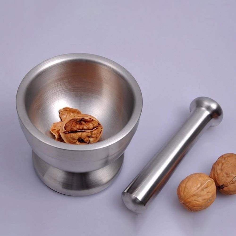 Mortaio Con Pestello Mortaio in acciaio inox, pestello, for aglio, macina spezie, farmacia, ciotola for erbe aromatiche, frantoio, utensile da cucina