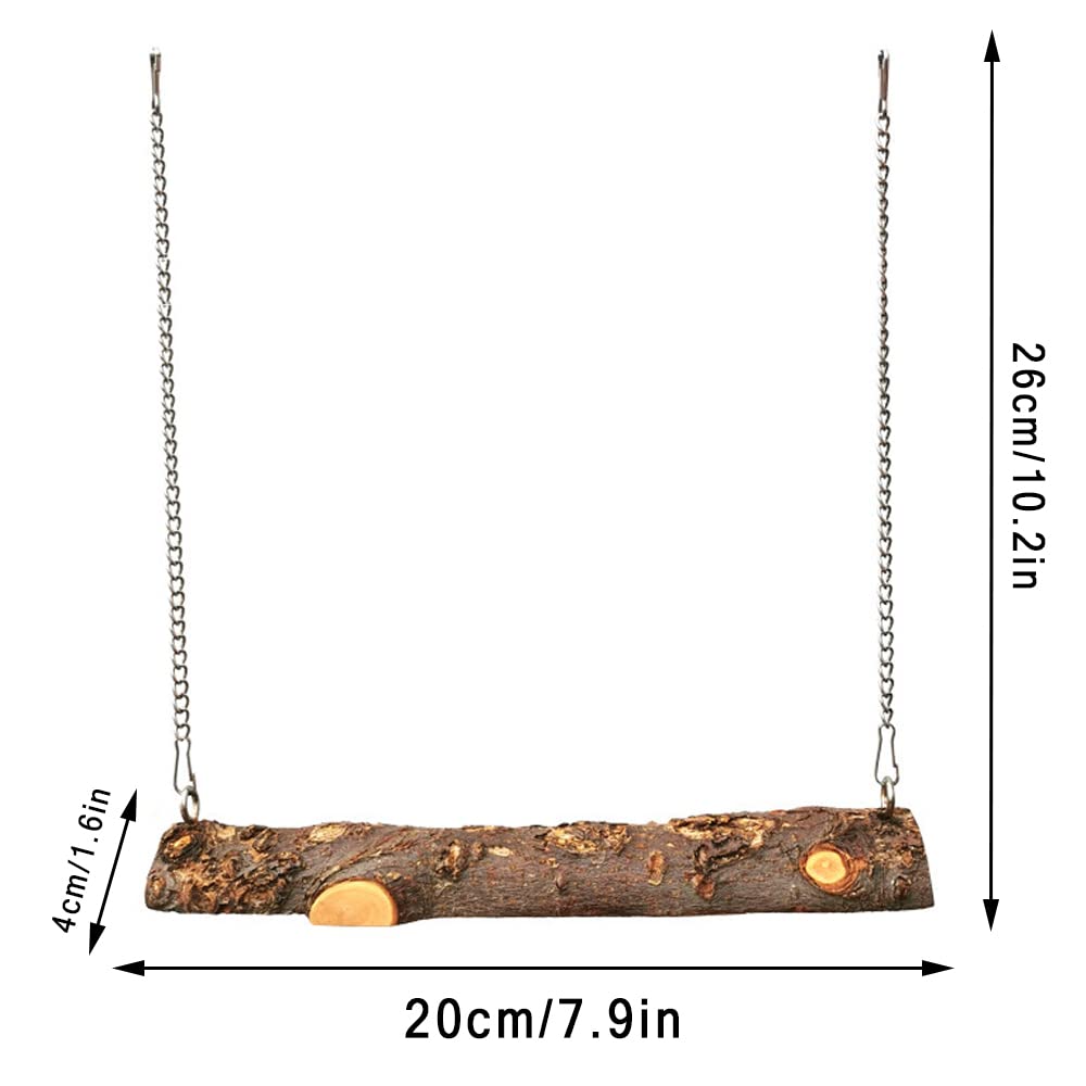 Uccello in Legno Naturale per Pappagalli, Giocattoli per Uccelli, Appeso Altalena Giocattoli, Trespolo per Pappagalli, Per Gabbie per Uccelli, Accessori per Parrocchetti, Parrocchetti, Canarini