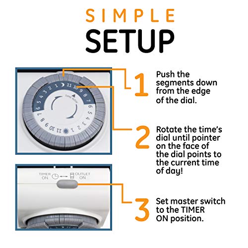 Indoor Mechanical Outlet Timer for Lights - 3 Pack