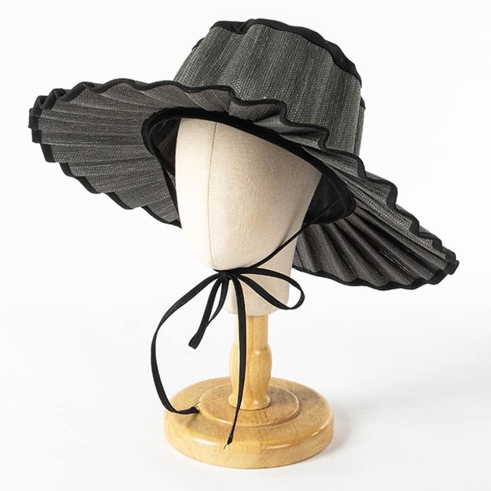 Imperméable À L' Papyrus Coton Pliable Plissé Femmes Chapeaux De Adulte Printemps Été Extérieur Plage Ombre Fille Casquette