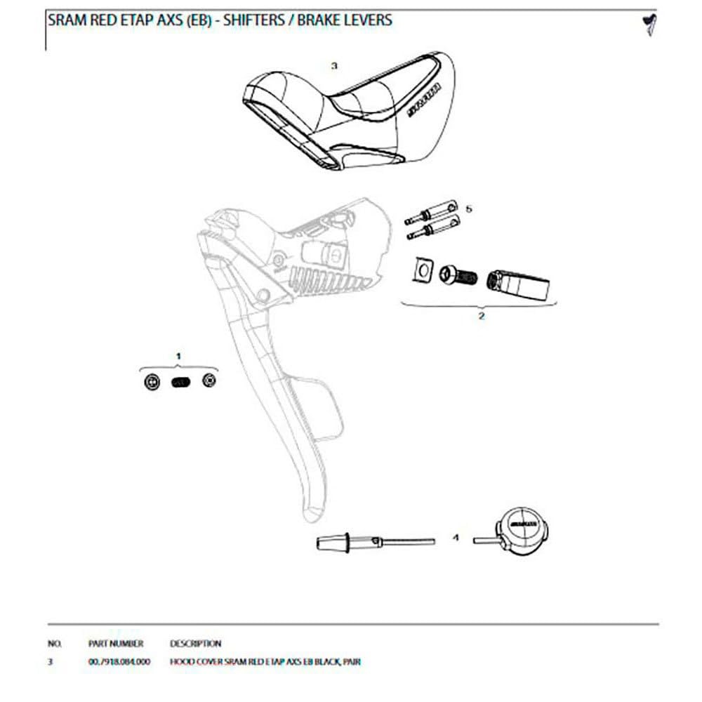 SRAM AXS eTap Hoods for Cable Brake Levers, Black, Pair