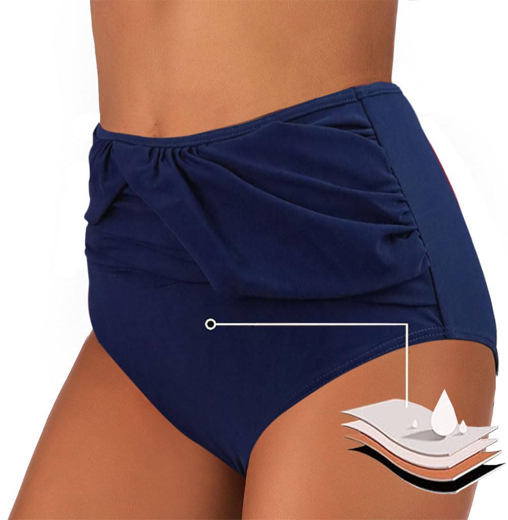 Rayson Braga de Bikini para Mujer Braguita de Bikini Cintura Alta Ruched Elástica Parte de Abajo Bikini Interior Pantalones de Playa de Gran