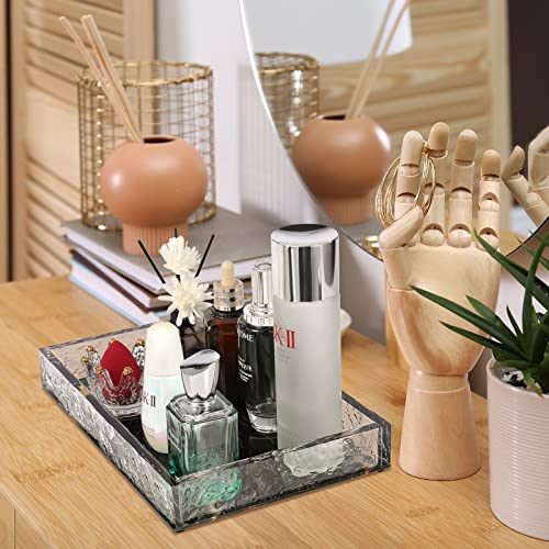Svuasan Perfume Tray, Bathroom Counter Rectangle Acrylic Vanity Decorative Tray, Dresser Makeup Tray For Cosmetics Organizer Storage, Marbling Serving Tray For Coffee Table #TOP3