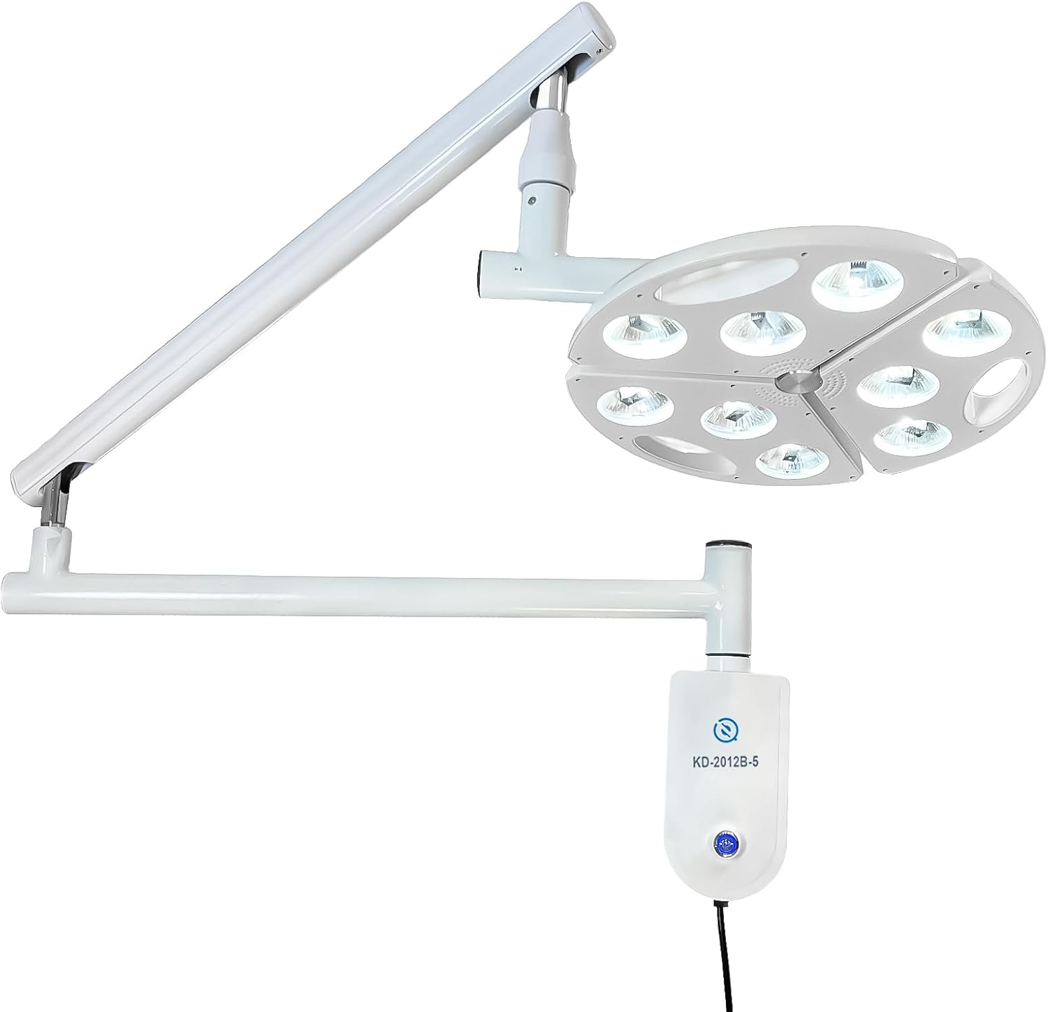 Global-Dental 90W LED Shadowless Light Exam Lamp Adjustable 4 Brightness Arm Rotation Micro-Surgery 9Pcs 10W Bulbs KD-2012 (Ceiling Type)