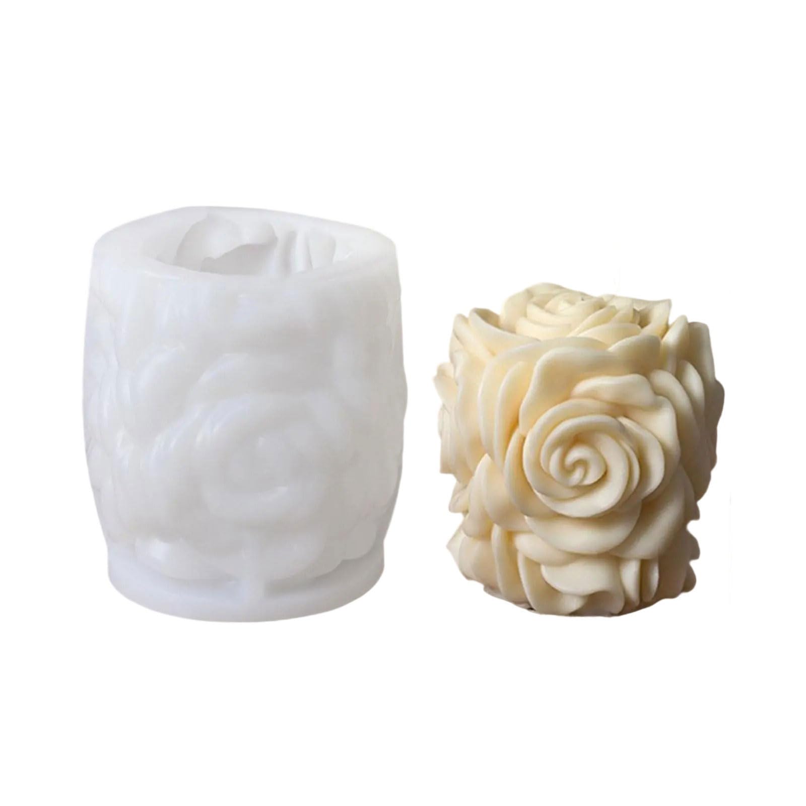 Nucelit 3D Flower Silicone Molds Cylinder Silicone Molds for Soap Gypsum Decoration Epoxy Resin Flower Craft Mold