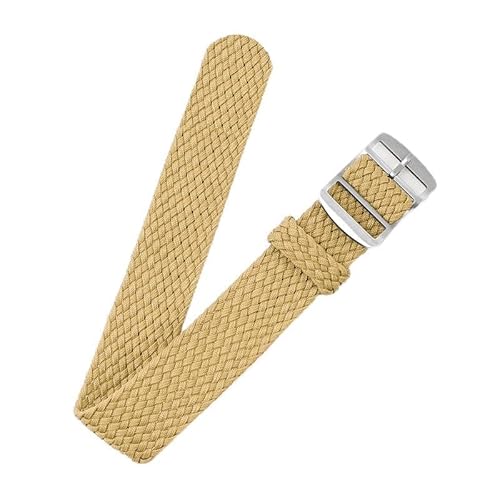 Canvas Nylon Watch Straps, Nylon Braided Watch Band, Replacement Watchband Hook and Loop Straps (16mm,18mm,20mm,22mm) For Men Women (Khaki, 20mm)