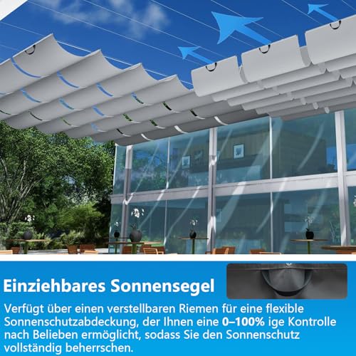 Toldo resistente a desgarros e impermeable rectangular con protección UV 95% 5