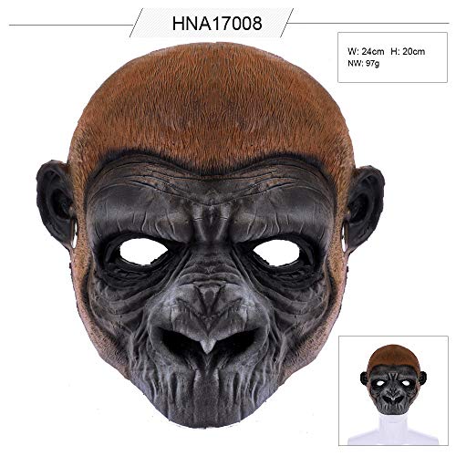 NewL Halloween 3D Animal Half Face Mask Masquerade Party Cosplay Costume for Women and Men (Chimpanzees) - Image 4