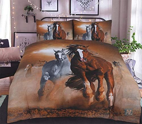 Northern Luxe 3D Animal Effect for Childrens and Adults Printed Duvet Cover set with Pillow Cases Quilt Bedding Set (Wolf, Single)