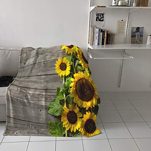 Fleece Blanket And Microfiber Soft Bed Throws Blanket 39×49Inch Sunflower For Sofa Couch Decorative All Season Warm Living Room/Bedroom Lightweight Blankets #TOP3