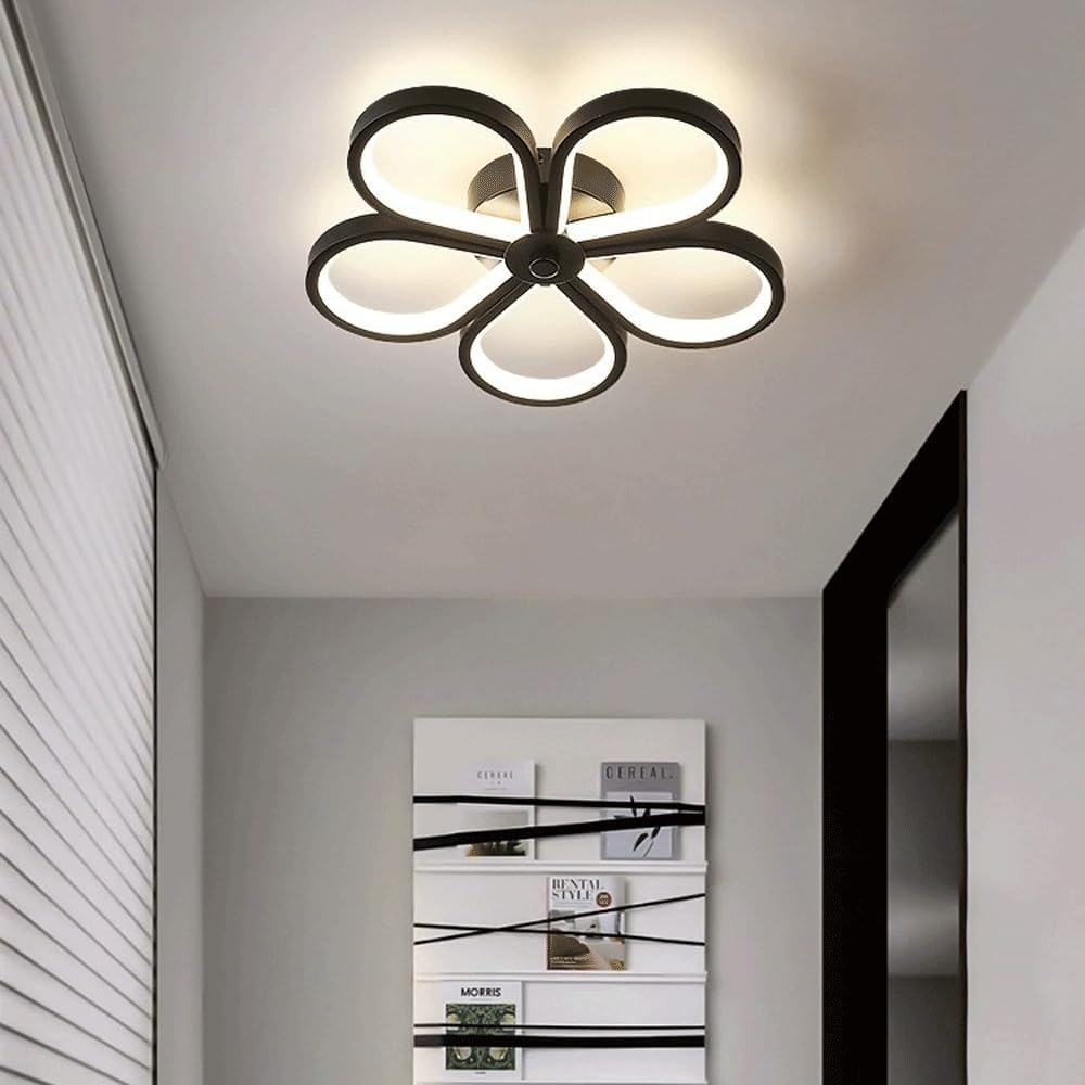 Close To Ceiling Light Fixtures Modern Black Ceiling Lights With 3-Color LED Ceiling Lighting Children's Room Ceiling Decor Lights Flush Mount Ceiling Lamps Nordic Indoor Ceiling Light For Ais