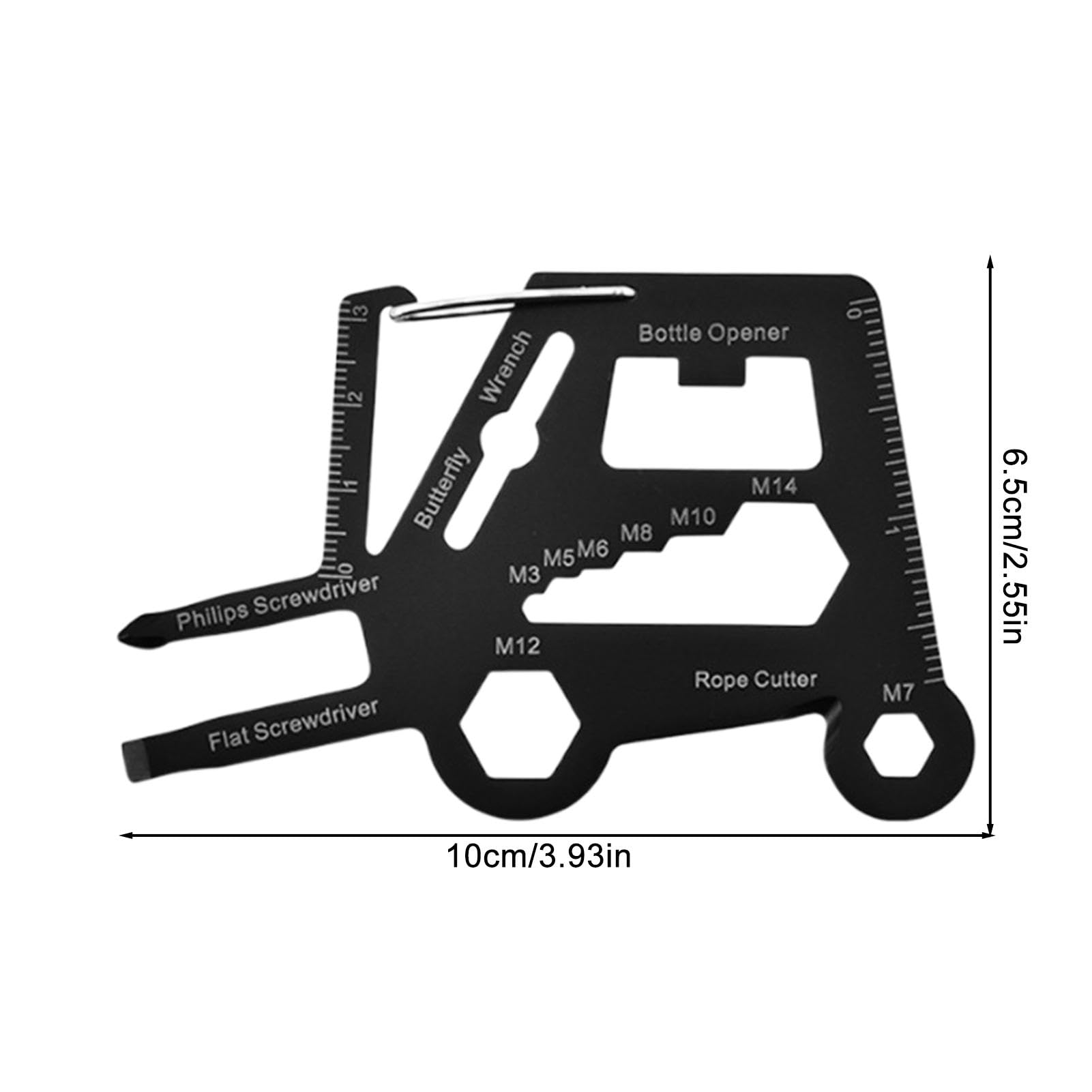 Multi Tool 11 in 1 - Strumento Multifunzione per Carte di Credito, Strumento Esterno in Acciaio Inossidabile, con Sacchetto in Pelle