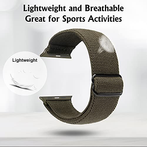Image of Arae Stretchy WatchBand Compatible for Apple Watch Band 49 /45 /44 /42 /41 /40mm /38mm Comfortable Adjustable Sport Band for iWatch Series 10 9 8 7 6 5 4 SE 3 2 1 Women Men