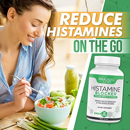 Bravado Labs Premium Histamine Block Supplement - Histamine Blocker Diamine Oxidase Supplement - Advance Dao Enzyme Supplement For Food-Derived Histamine Intolerance - With Maltodextrin (30 Capsules) #TOP2