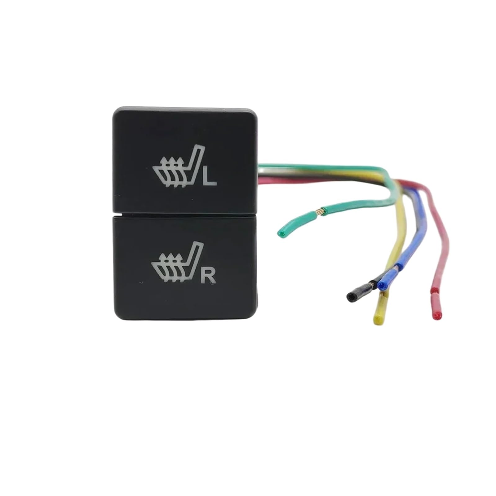 Interruptor Control Asiento Interruptor calefacción con botón calefactable asiento coche, luz doble tecla, encendido y apagado, con cable conexión apto para Toyota Regulador Asiento Coche