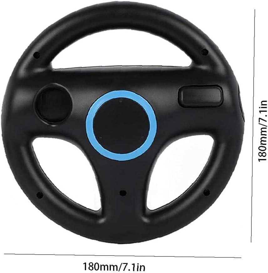 Racing Wheel Chairs Game Racing Steering Wheel Fit for Wii Wheel Controller Compatible with Wii Remote Game Black 2 Pieces