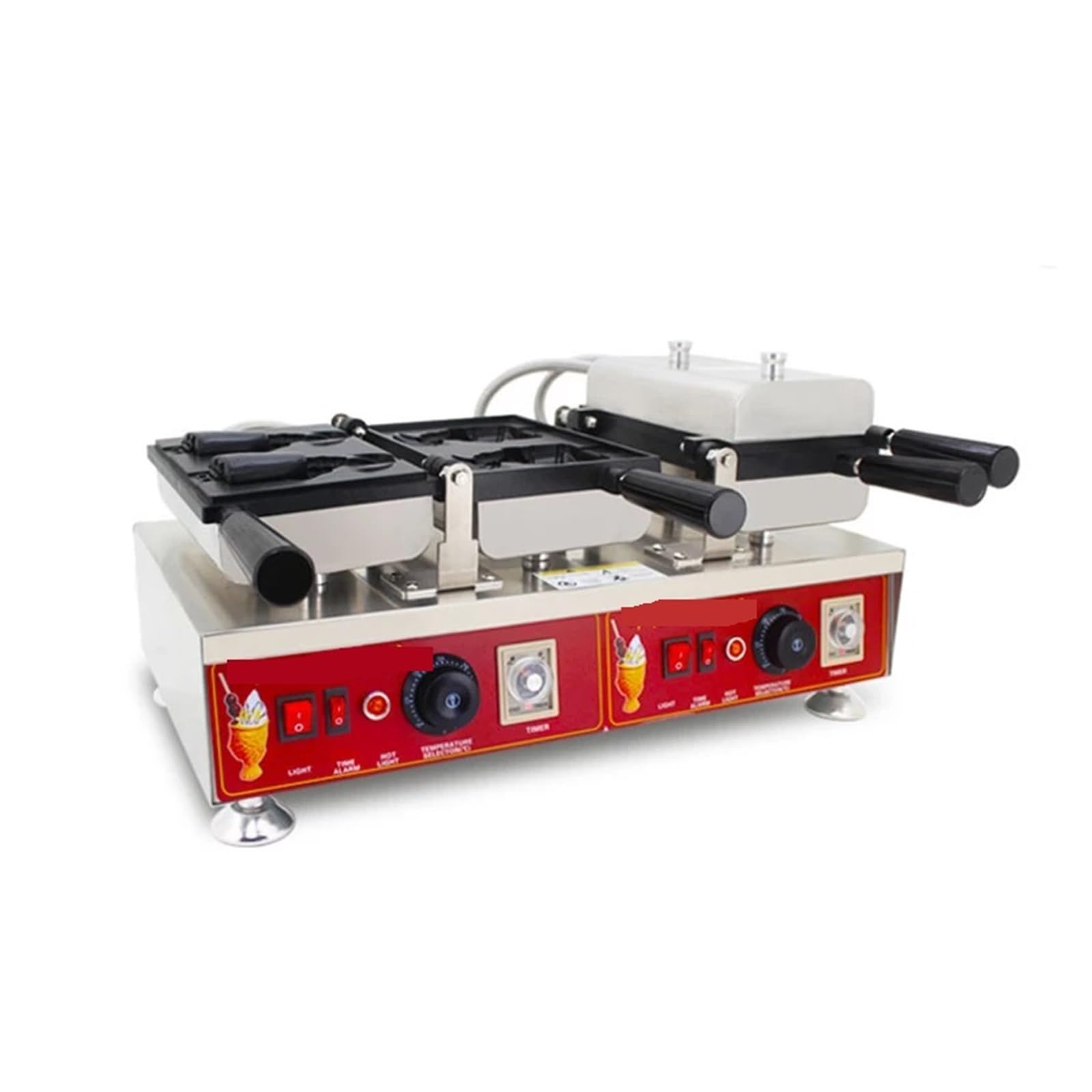 Máquina Comercial For Hacer Wafles Taiyaki Con Forma De, For Helados Boca Abierta, For Conos Pescado En Equipos Catering Calentamiento Uniforme Y RáPido