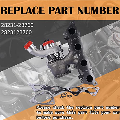 Image of 28231-2B760 Turbo Charger with Gasket Fits for 2016-2018 Tucson 1.6L Replace 282312B760