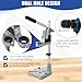 MAOPINER Double Hole Drill Press Stand for Hand Drill, Adjustable Bench Clamp Support Tool with Aluminum Base, Portable Drill Press Adapter for Workbench Repair and DIY Projects