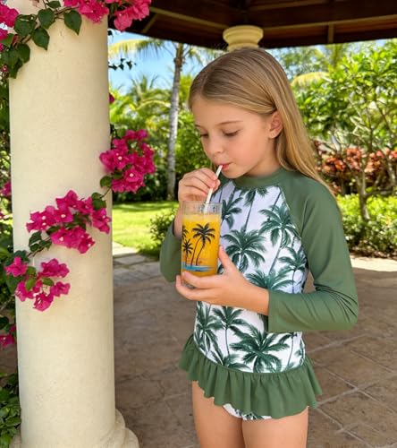 Image of UNIFACO Toddler Girls Swimsuit Rashguard Set Summer Beach Breathable Tankini with UPF 50+ Sun Protection 2-8T