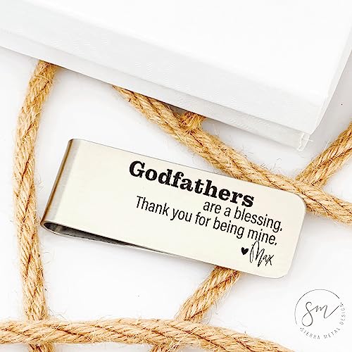 Godfather Are A Blessing Money Clip Thank You For Being Mine Personalized Wallet Money Wallet Personal Money Wallet Money Clip God Father GODFATHER-MONEY3