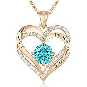 CDE Forever Love Heart Necklaces for Women Wedding Anniversary Birthday Gift for Wife S925 Silver Jewelry with Birthstone Pendant
