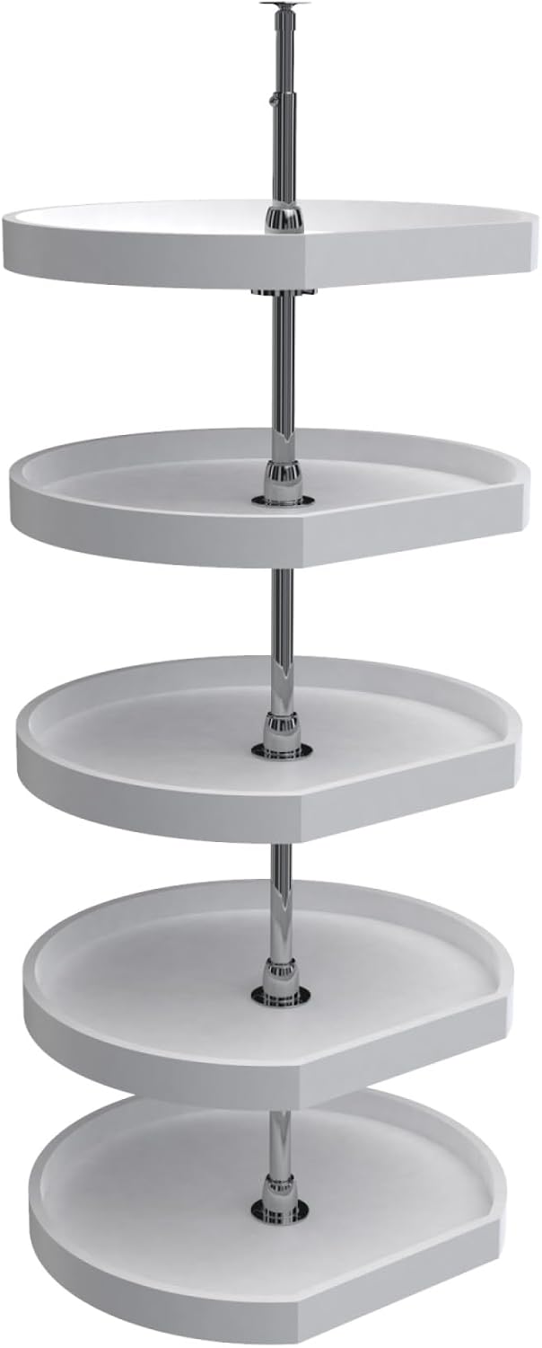 REV-A-SHELF Polymer D-Shaped 5-Shelf Lazy Susans w/Post Hardware