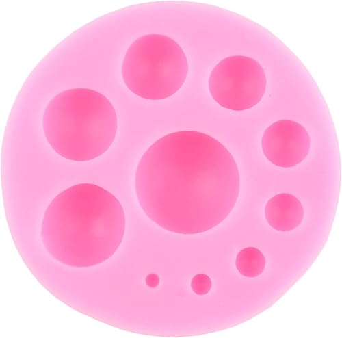 Miniatura 6 de MIYAHOUSE Molde de fondo de silicona de oso 3D con perlas de fondant 3D, moldes de chocolate semesférico para decoración de pasteles de oso de